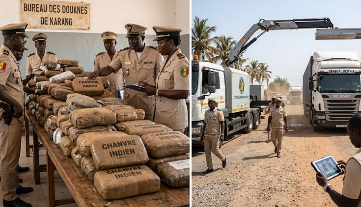 Frontière sous Haute Surveillance : Coup de Filet de la Douane à Karang avec la Saisie de 200 kg de Chanvre Indien